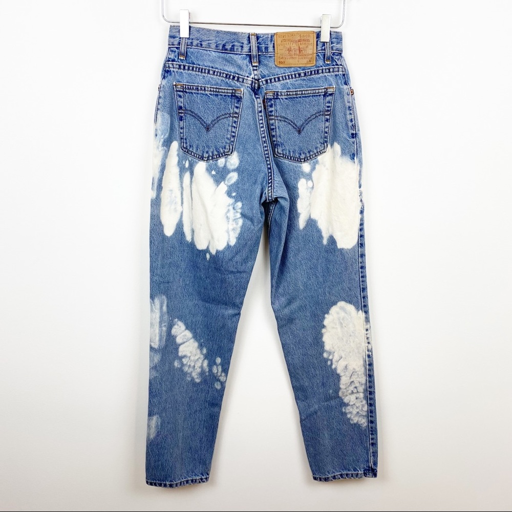 Levi's | Vintage High Rise Custom Made Cloud Rigid Denim Bleached 550 Jeans